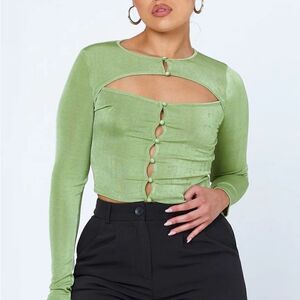 NWOT Princess Polly Nikita Long Sleeve Top Green
